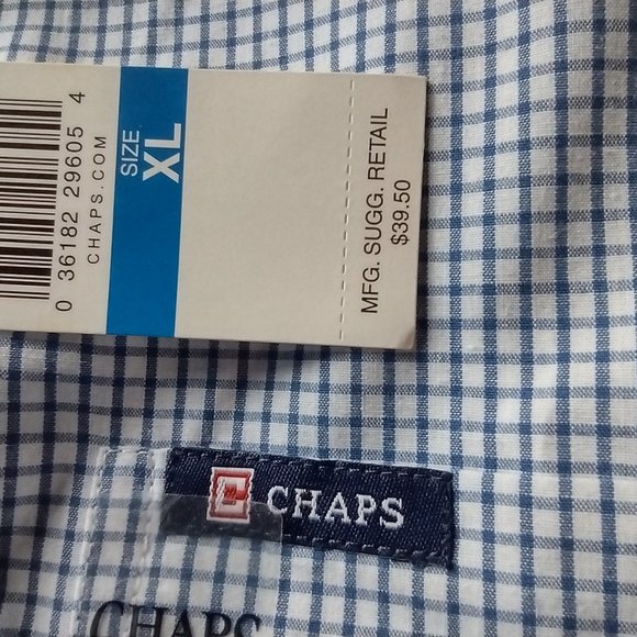 Chaps Shirts Nwt Chaps Blue And White Checks Size Xl Extra Buttons Included Easy Care Poshmark